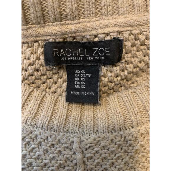 Rachel Zoe beige honey comb knit sweater size XS - Picture 3 of 9